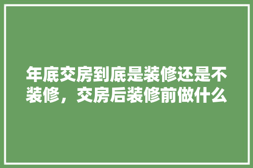 年底交房到底是装修还是不装修，交房后装修前做什么准备工作。 年底交房到底是装修还是不装修，交房后装修前做什么准备工作。 二手房