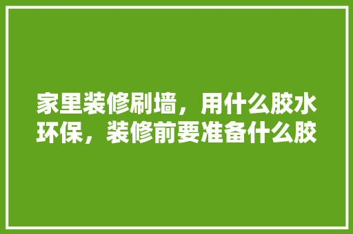 家里装修刷墙，用什么胶水环保，装修前要准备什么胶水。 家里装修刷墙，用什么胶水环保，装修前要准备什么胶水。 二手房
