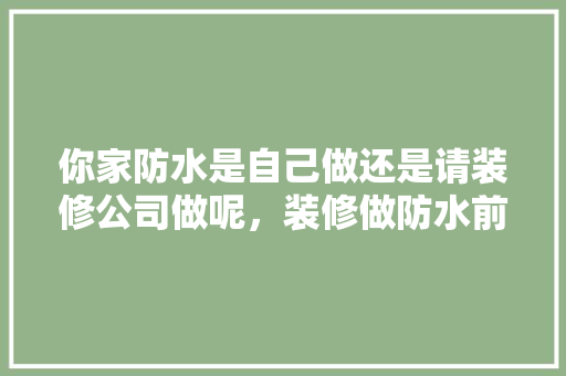 你家防水是自己做还是请装修公司做呢，装修做防水前做什么准备工作。 你家防水是自己做还是请装修公司做呢，装修做防水前做什么准备工作。 家居装饰