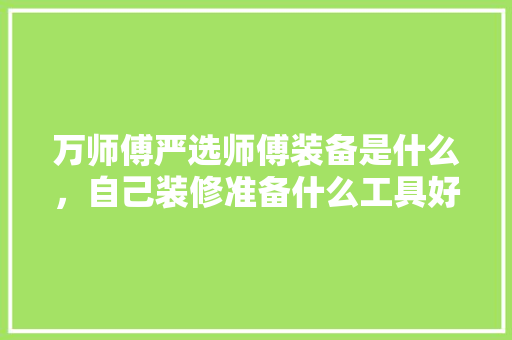 万师傅严选师傅装备是什么，自己装修准备什么工具好。 万师傅严选师傅装备是什么，自己装修准备什么工具好。 买房须知