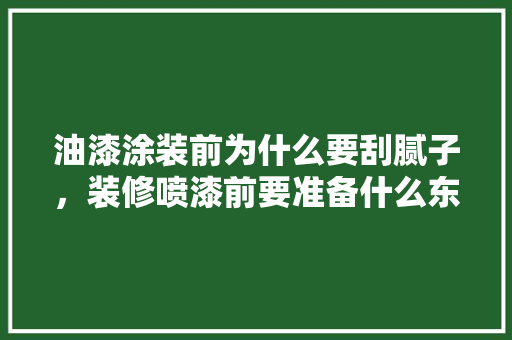 油漆涂装前为什么要刮腻子，装修喷漆前要准备什么东西。 油漆涂装前为什么要刮腻子，装修喷漆前要准备什么东西。 家居设计