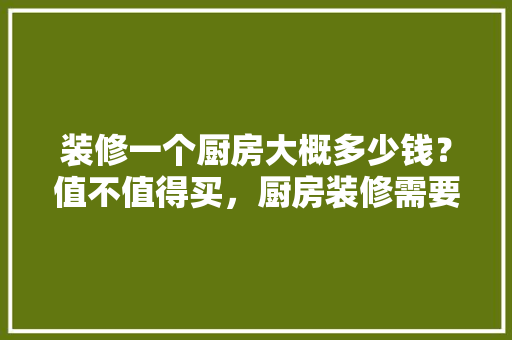 装修一个厨房大概多少钱？值不值得买，厨房装修需要准备什么东西。 装修一个厨房大概多少钱？值不值得买，厨房装修需要准备什么东西。 二手房