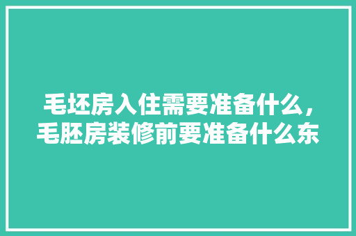毛坯房入住需要准备什么，毛胚房装修前要准备什么东西。 毛坯房入住需要准备什么，毛胚房装修前要准备什么东西。 家居装饰