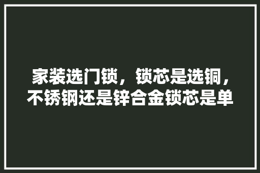 家装选门锁，锁芯是选铜，不锈钢还是锌合金锁芯是单头，准备装修买什么锁具好用呢。 家装选门锁，锁芯是选铜，不锈钢还是锌合金锁芯是单头，准备装修买什么锁具好用呢。 家居装饰
