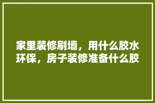 家里装修刷墙，用什么胶水环保，房子装修准备什么胶水好。 家里装修刷墙，用什么胶水环保，房子装修准备什么胶水好。 二手房