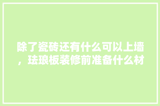除了瓷砖还有什么可以上墙，珐琅板装修前准备什么材料。 除了瓷砖还有什么可以上墙，珐琅板装修前准备什么材料。 买房须知