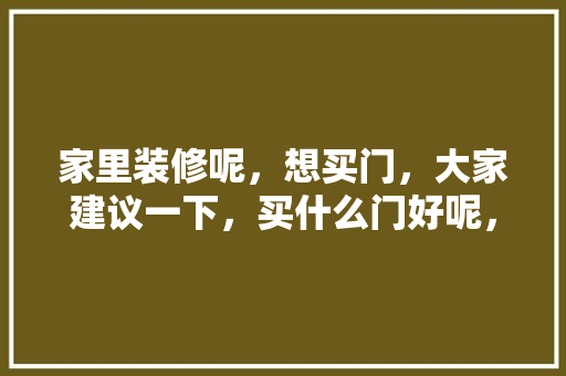 家里装修呢，想买门，大家建议一下，买什么门好呢，装修入门准备什么好看的东西呢。 家里装修呢，想买门，大家建议一下，买什么门好呢，装修入门准备什么好看的东西呢。 家居设计