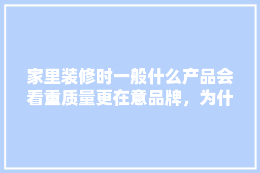 家里装修时一般什么产品会看重质量更在意品牌，为什么，装修要准备什么电器好用呢。 家里装修时一般什么产品会看重质量更在意品牌，为什么，装修要准备什么电器好用呢。 二手房