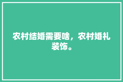 农村结婚需要啥，农村婚礼装饰。 农村结婚需要啥，农村婚礼装饰。 二手房
