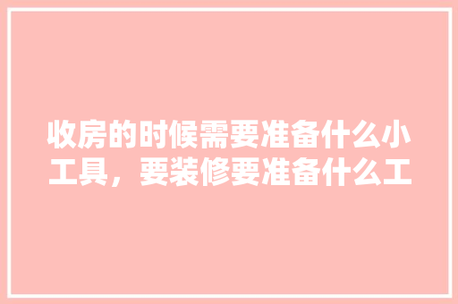 收房的时候需要准备什么小工具，要装修要准备什么工具好呢。 收房的时候需要准备什么小工具，要装修要准备什么工具好呢。 装修知识