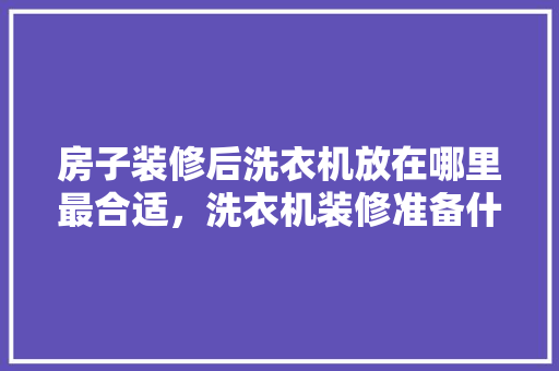 房子装修后洗衣机放在哪里最合适，洗衣机装修准备什么用品好。 房子装修后洗衣机放在哪里最合适，洗衣机装修准备什么用品好。 买房须知