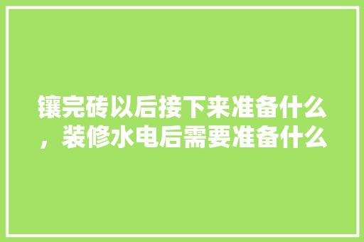镶完砖以后接下来准备什么，装修水电后需要准备什么东西。 镶完砖以后接下来准备什么，装修水电后需要准备什么东西。 二手房