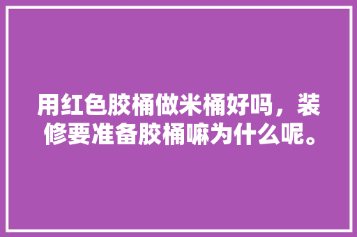 用红色胶桶做米桶好吗，装修要准备胶桶嘛为什么呢。 用红色胶桶做米桶好吗，装修要准备胶桶嘛为什么呢。 装修知识