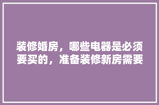 装修婚房，哪些电器是必须要买的，准备装修新房需要买什么东西。 装修婚房，哪些电器是必须要买的，准备装修新房需要买什么东西。 家居设计