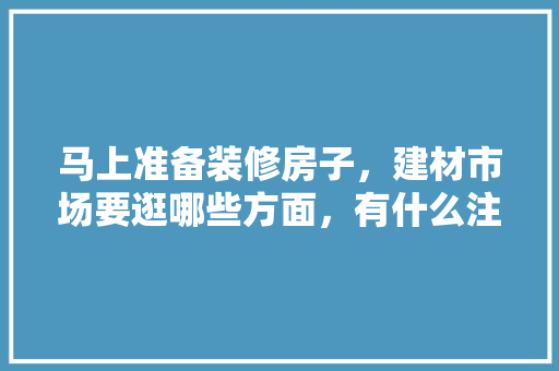 马上准备装修房子，建材市场要逛哪些方面，有什么注意事项，装修房屋需要准备什么东西。 马上准备装修房子，建材市场要逛哪些方面，有什么注意事项，装修房屋需要准备什么东西。 家居装饰