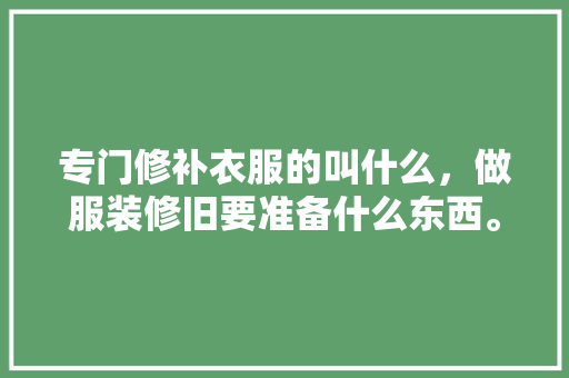 专门修补衣服的叫什么，做服装修旧要准备什么东西。 专门修补衣服的叫什么，做服装修旧要准备什么东西。 装修知识