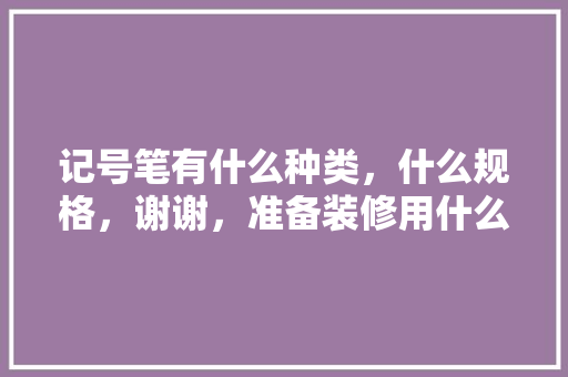 记号笔有什么种类，什么规格，谢谢，准备装修用什么记号笔好用。 记号笔有什么种类，什么规格，谢谢，准备装修用什么记号笔好用。 二手房