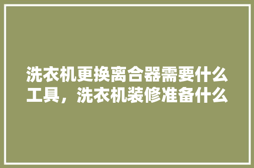 洗衣机更换离合器需要什么工具，洗衣机装修准备什么工具好。 洗衣机更换离合器需要什么工具，洗衣机装修准备什么工具好。 家居设计