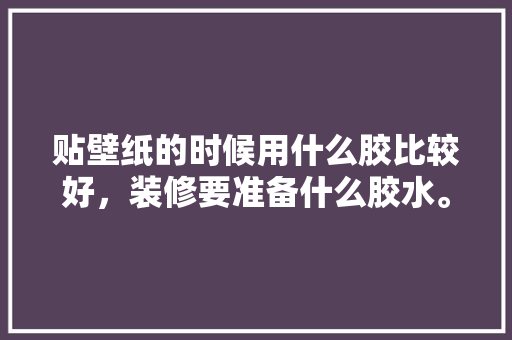 贴壁纸的时候用什么胶比较好，装修要准备什么胶水。 贴壁纸的时候用什么胶比较好，装修要准备什么胶水。 家居设计