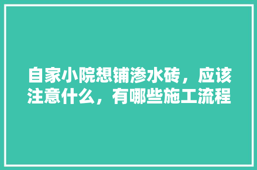 自家小院想铺渗水砖，应该注意什么，有哪些施工流程，装修粘砖之前准备什么东西。 自家小院想铺渗水砖，应该注意什么，有哪些施工流程，装修粘砖之前准备什么东西。 买房须知