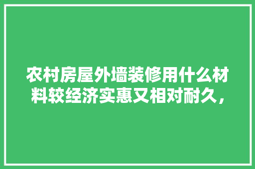 农村房屋外墙装修用什么材料较经济实惠又相对耐久，农村装修准备什么材料好。 农村房屋外墙装修用什么材料较经济实惠又相对耐久，农村装修准备什么材料好。 二手房