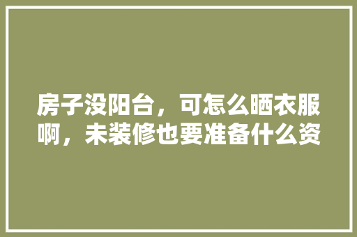 房子没阳台，可怎么晒衣服啊，未装修也要准备什么资料呢。 房子没阳台，可怎么晒衣服啊，未装修也要准备什么资料呢。 二手房