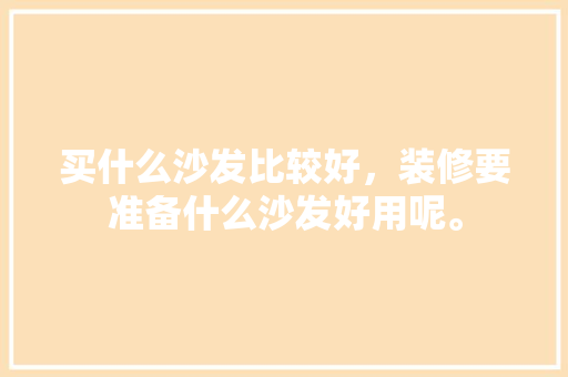 买什么沙发比较好，装修要准备什么沙发好用呢。 买什么沙发比较好，装修要准备什么沙发好用呢。 家居装饰