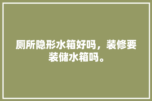 厕所隐形水箱好吗，装修要装储水箱吗。 厕所隐形水箱好吗，装修要装储水箱吗。 家居装饰