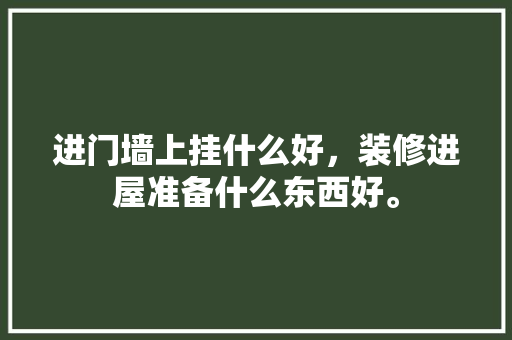 进门墙上挂什么好，装修进屋准备什么东西好。 进门墙上挂什么好，装修进屋准备什么东西好。 家居装饰