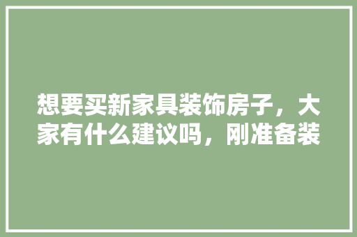 想要买新家具装饰房子，大家有什么建议吗，刚准备装修买什么家具比较好。 想要买新家具装饰房子，大家有什么建议吗，刚准备装修买什么家具比较好。 买房须知