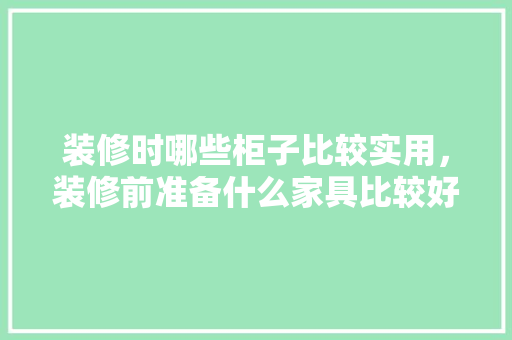 装修时哪些柜子比较实用，装修前准备什么家具比较好。 装修时哪些柜子比较实用，装修前准备什么家具比较好。 家居装饰