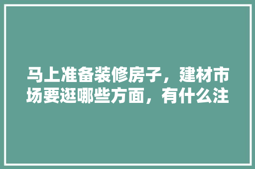 马上准备装修房子，建材市场要逛哪些方面，有什么注意事项，什么时候做装修准备比较好。 马上准备装修房子，建材市场要逛哪些方面，有什么注意事项，什么时候做装修准备比较好。 家居设计
