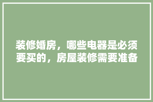 装修婚房，哪些电器是必须要买的，房屋装修需要准备些什么东西。 装修婚房，哪些电器是必须要买的，房屋装修需要准备些什么东西。 装修知识