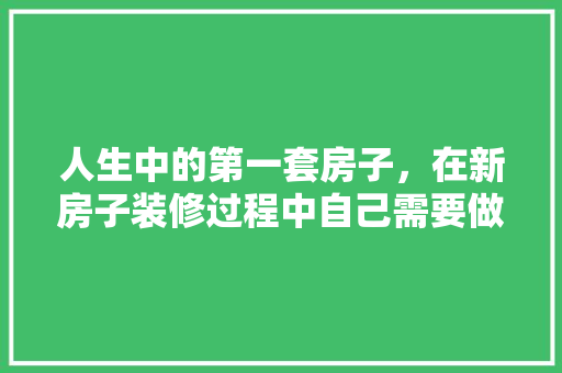 人生中的第一套房子，在新房子装修过程中自己需要做什么，装修每步都要做什么准备工作。 人生中的第一套房子，在新房子装修过程中自己需要做什么，装修每步都要做什么准备工作。 二手房