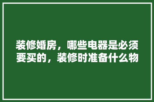 装修婚房，哪些电器是必须要买的，装修时准备什么物品比较好。 装修婚房，哪些电器是必须要买的，装修时准备什么物品比较好。 买房须知