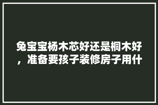 兔宝宝杨木芯好还是桐木好，准备要孩子装修房子用什么板材比较好。 兔宝宝杨木芯好还是桐木好，准备要孩子装修房子用什么板材比较好。 家居装饰