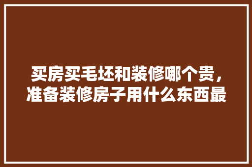 买房买毛坯和装修哪个贵，准备装修房子用什么东西最好。 买房买毛坯和装修哪个贵，准备装修房子用什么东西最好。 二手房