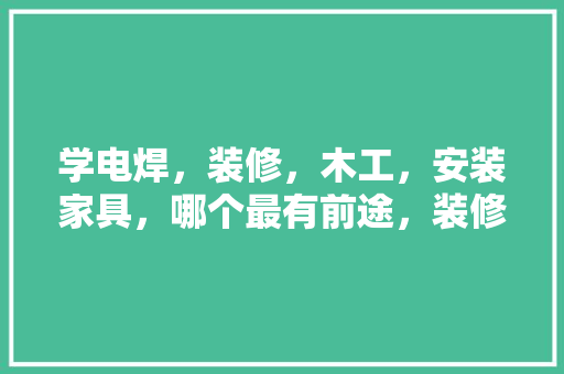 学电焊，装修，木工，安装家具，哪个最有前途，装修阶段准备什么工作好呢。 学电焊，装修，木工，安装家具，哪个最有前途，装修阶段准备什么工作好呢。 装修知识