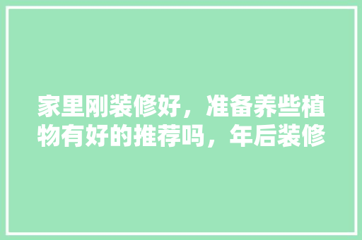 家里刚装修好，准备养些植物有好的推荐吗，年后装修应该准备什么东西。 家里刚装修好，准备养些植物有好的推荐吗，年后装修应该准备什么东西。 二手房