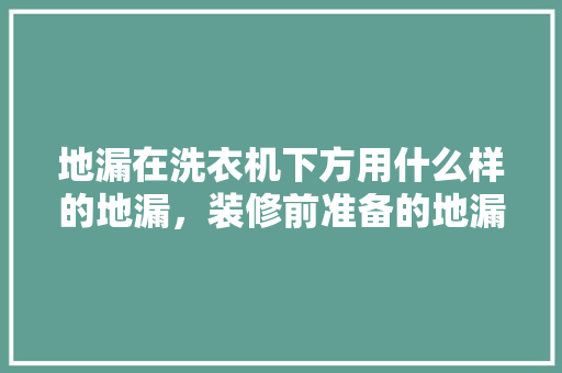 地漏在洗衣机下方用什么样的地漏，装修前准备的地漏叫什么名字。 地漏在洗衣机下方用什么样的地漏，装修前准备的地漏叫什么名字。 买房须知