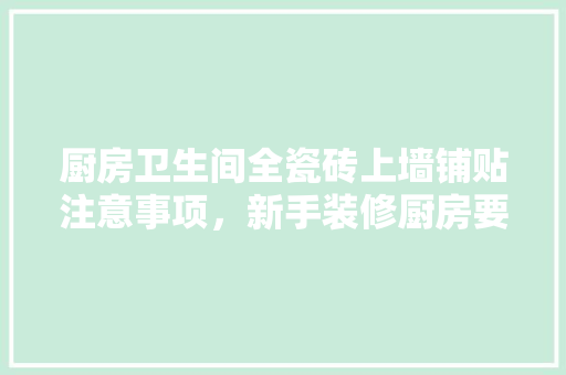 厨房卫生间全瓷砖上墙铺贴注意事项，新手装修厨房要准备什么东西。 厨房卫生间全瓷砖上墙铺贴注意事项，新手装修厨房要准备什么东西。 家居装饰