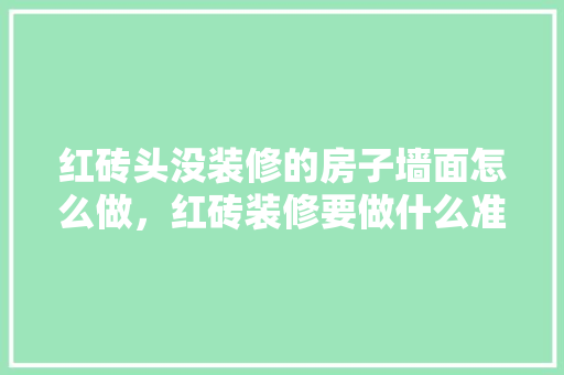 红砖头没装修的房子墙面怎么做，红砖装修要做什么准备工作。 红砖头没装修的房子墙面怎么做，红砖装修要做什么准备工作。 买房须知