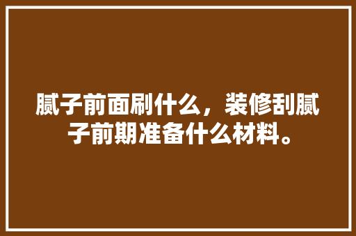腻子前面刷什么，装修刮腻子前期准备什么材料。 腻子前面刷什么，装修刮腻子前期准备什么材料。 买房须知