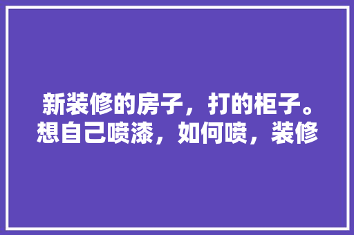 新装修的房子，打的柜子。想自己喷漆，如何喷，装修喷漆做什么准备工作。 新装修的房子，打的柜子。想自己喷漆，如何喷，装修喷漆做什么准备工作。 二手房