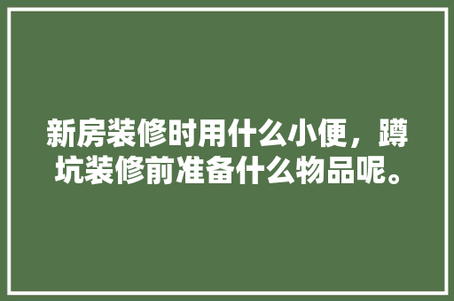新房装修时用什么小便，蹲坑装修前准备什么物品呢。 新房装修时用什么小便，蹲坑装修前准备什么物品呢。 买房须知