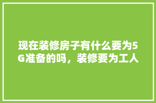 现在装修房子有什么要为5G准备的吗，装修要为工人准备什么东西。 现在装修房子有什么要为5G准备的吗，装修要为工人准备什么东西。 二手房