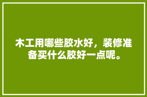 木工用哪些胶水好，装修准备买什么胶好一点呢。 木工用哪些胶水好，装修准备买什么胶好一点呢。 家居设计