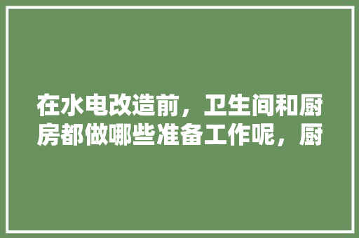 在水电改造前，卫生间和厨房都做哪些准备工作呢，厨房装修要做些什么准备工作。 在水电改造前，卫生间和厨房都做哪些准备工作呢，厨房装修要做些什么准备工作。 装修知识