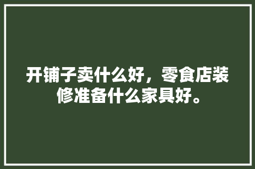 开铺子卖什么好，零食店装修准备什么家具好。 开铺子卖什么好，零食店装修准备什么家具好。 二手房