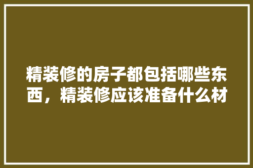 精装修的房子都包括哪些东西，精装修应该准备什么材料。 精装修的房子都包括哪些东西，精装修应该准备什么材料。 二手房